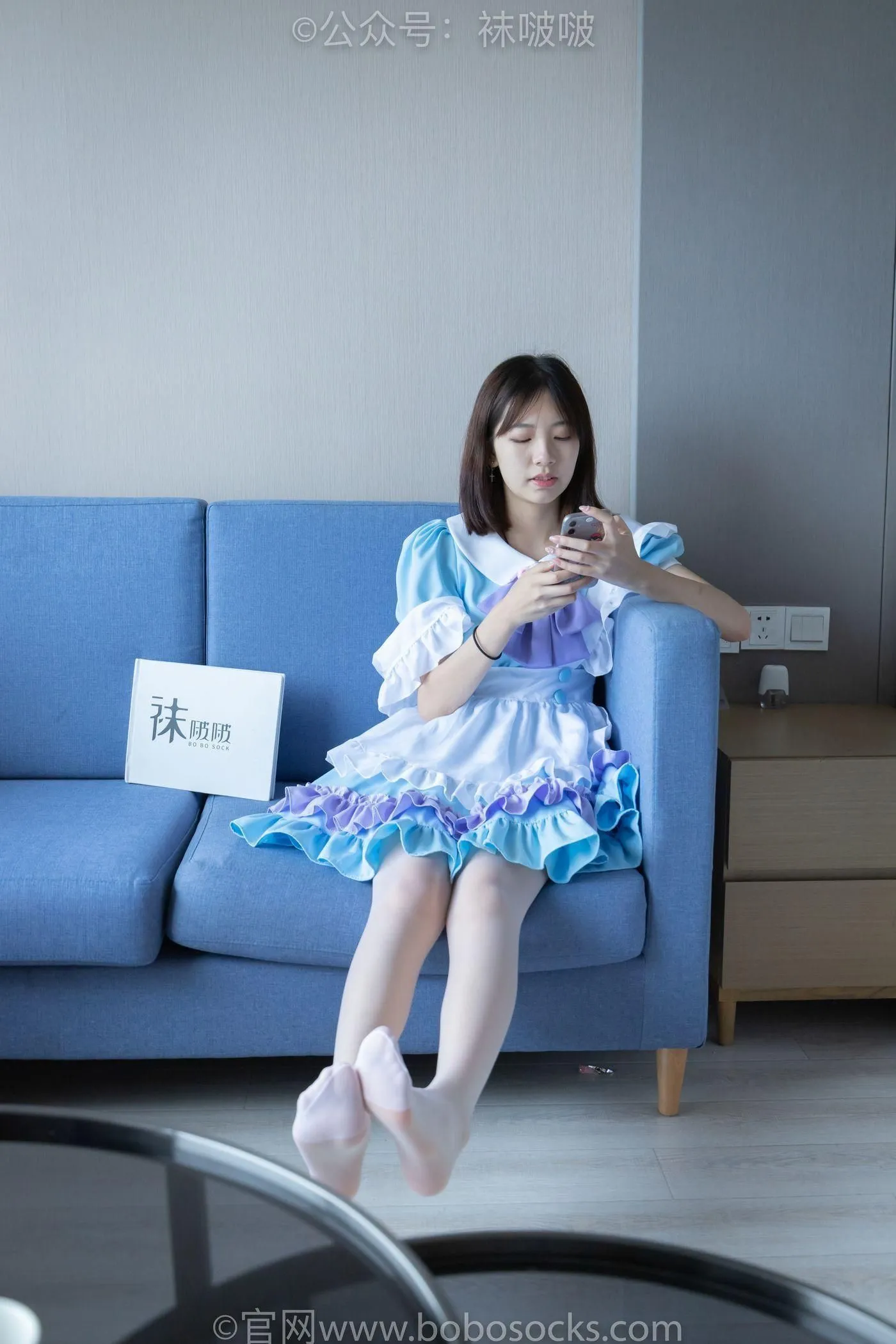 [BoBoSocks袜啵啵]NO.066 小甜豆-女仆装、高跟鞋、薄白丝 [134P]插图6